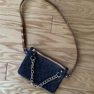 Michael Kors Black and Brown Crossbody Bag